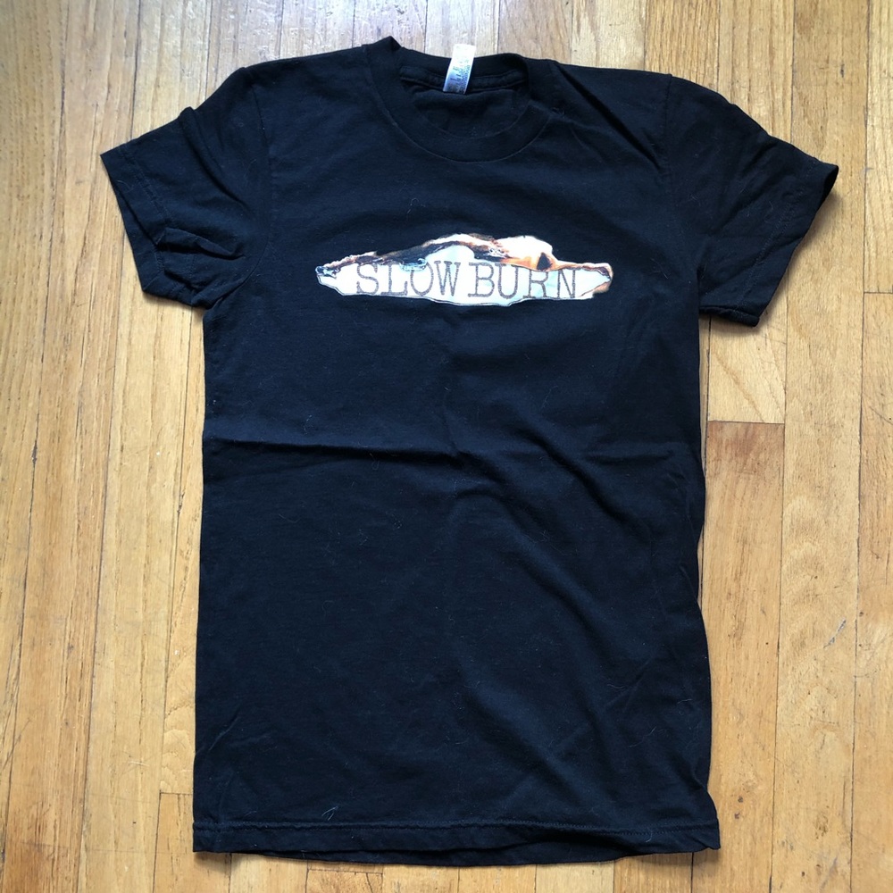 American Apparel "Slow Burn" Women's Black Graphic T-Shirt - Size M (Fits like S - Picture 3 of 7